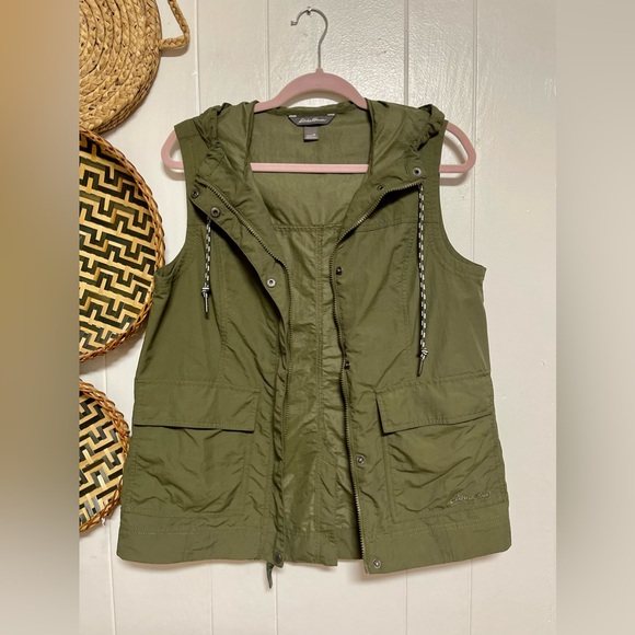 EDDIE BAUER FREMONT 2.0 VEST size Medium Green with hood - Picture 3 of 7